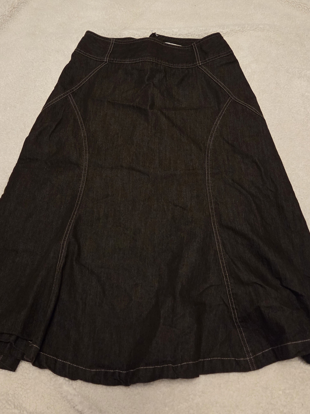 Cato Black A-Line Skirt with Contrast Stitching